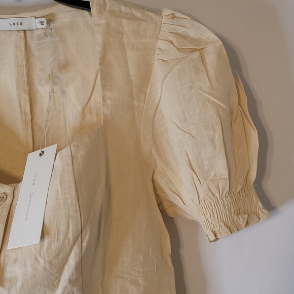 LUSH Juniors Square Neck Button Top - Picture 7 of 12